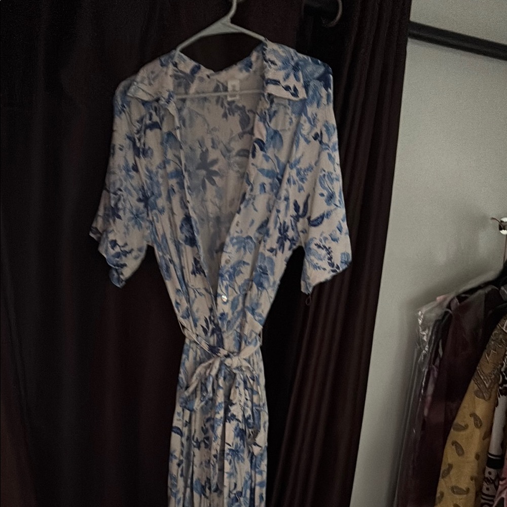 Floral Blue and White Women's Dress